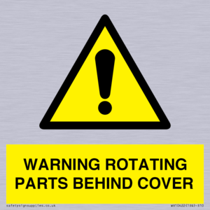 WARNING ROTATING PARTS BEHIND COVER